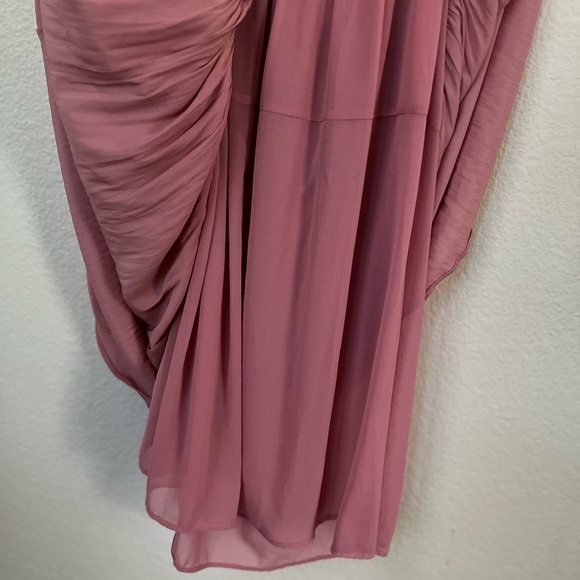 RAMY BROOK | Off The Shoulder Anita Smocked Ruffled Midi Dress in Pink | Size XS - Picture 9 of 9